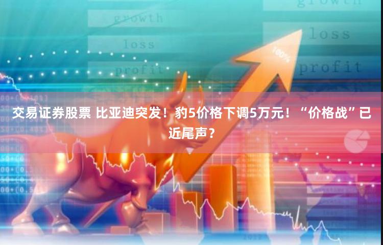 交易证券股票 比亚迪突发！豹5价格下调5万元！“价格战”已近尾声？